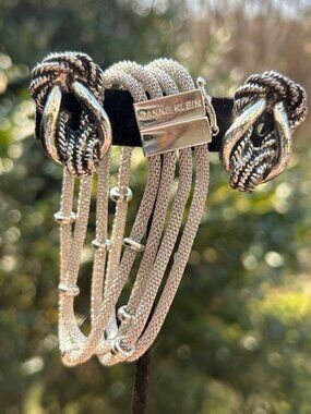 ANNE KLEIN 4-Strand Mesh Chain Silver BRACELET